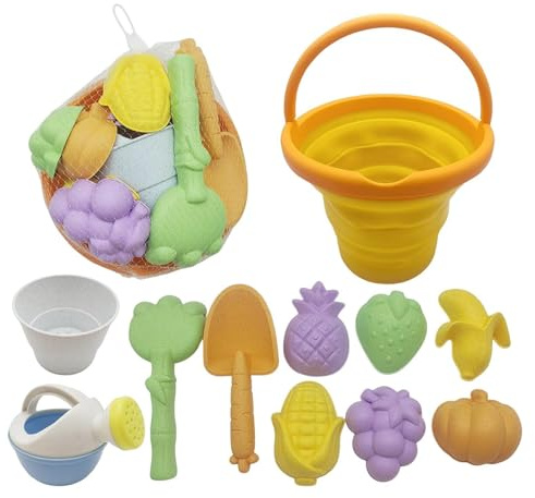 Huxibai de Sable de Voyage,Jeu avec moules à Sable, de Plage pour Le Camping | pour Les garçons et Les Filles, Maison, Camping, Vacances, Piscine à Eau, Voyage, Terrain Jeux extérieur