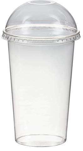 1-PACK Smoothiesbecher + Domdeckel mit Öffnung 400 ml, Ø 95mm, PET, glasklar, 150 Stück