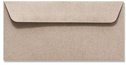 50 Briefumschläge DIN LANG ohne Fenster aus Kraftpapier - Naturfarbe Wüstenbraun - Haftklebung 114 x 229 mm - Umschläge aus Recycling Papier - Vintage Kuvert aus 100% naturbelassenem Material