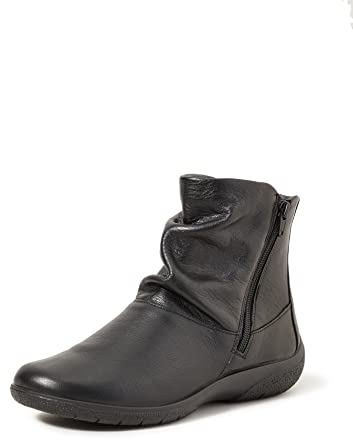 Hotter Whisper Women's Classic Mid-Cut Ankle Boot With Double Side Zips In Leather And Suede Wide EE Fit 6 UK