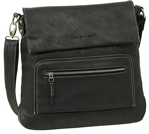 Ledershop24 Geschenkset - Handtasche Schultertasche Umhängetasche Wildleder-Imitat Used Look Farbe Schwarz