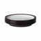 Denby - Elements - Juego de 4 platos negros medianos - Vajilla apta para lavavajillas y microondas de 22 cm - Vajilla de cerámica negra y blanca - Platos de almuerzo resistentes a las roturas y las