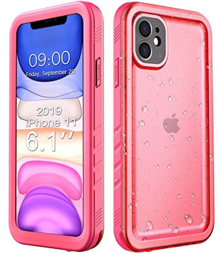 Cozycase for iPhone 11 Waterproof Shockproof Case with Screen/Camera Protector - Unbreakable/Heavy Duty/Front and Back Cover 【360 Full Body Military Protective】 Underwater Dustproof Hard Bumper - Pink