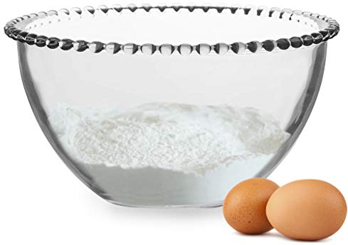 Glass Mixing Bowl for Baking 2L Large Thick Glass Cooking & Baking Bowl Spring Summer Wedding Anniversary Bakers Gift