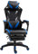 Vinsetto Silla Gaming Ergonómica Silla de Escritorio para Oficina con Altura Ajustable Respaldo Regulable de 170° Almohada Lumbar y Reposapiés Retráctil 65x70x117-125 cm Azul