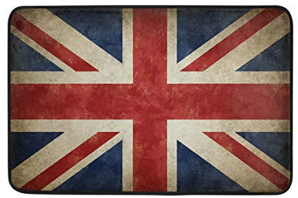 AUUXVA BIGJOKE England Britain Flag UK Doormat Indoor Outdoor Entrance Rug 60 x 40 cm Absorbent Machine Washable Floor Mats Non-Slip Door Mat for Kitchen Bathroom Bedroom Home Decor