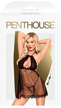Penthouse, Babydoll, verschiedene Größen, Dessous, 'Libido boost', 2 Teile, schwarz, Größe:S-M
