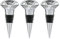 WANDIC Lot de 3 bouchons de bouteille de vin en forme de diamant en métal transparent pour bouteille de vin ou de boisson, bouchon décoratif pour bouteille de vin pour bar et fête
