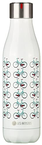 LES ARTISTES Paris A-4266 Bottle'Up, Thermos 500 ml, Gourde isotherme sans BPA, Réutilisable, Garde au chaud 12h et au froid 24h, Acier Inoxydable, Design Bicycle