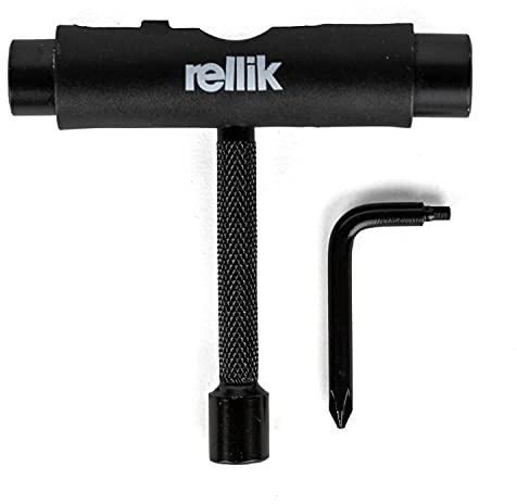 Rellik Metal Skate T-Tool schwarz - Universal Werkzeug zur Skateboard und Longboard Montage