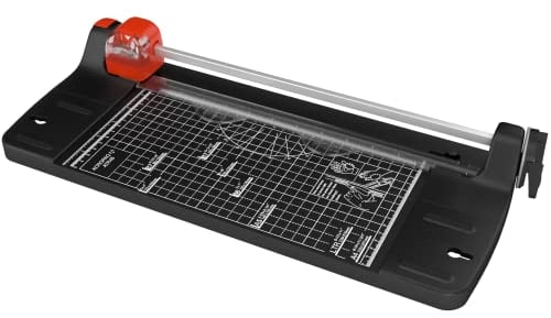 ACROPAQ Papierschneider A4 - Mit Falzfunktion, 4 Schnittmuster, Mit Eckenstanzer, Zusammenklappbar - Papierschneidemaschine, Papier Schneidegerät - ATR48