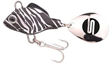 SPRO ASP Spinner UV– Searchbait mit original Gamakatsu Haken zum Angeln auf Raubfisch, Spinnangeln, Gewicht:5g, Farbe:Zebra UV