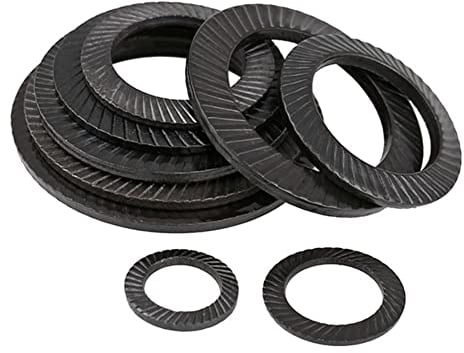 CONPHERON Sicherungsscheiben Schwarz Anti-Rutsch Sicherungsscheibe Kohlenstoffstahl Gezackte Unterlegscheibe M30, 6 pcs