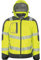 Vizwell Winter Softshelljacke Warnschutz Jacke Winterjacke leuchtgelb-grau (M)