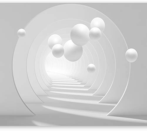 murando Fototapete Premium-Vlies 3D Effekt 400x280cm Foto Tapete Schlafzimmer Wohnzimmer Moderne Vliestapete XXL Wandtapete Motivtapeten Bildtapete 3d Effekt Wand Dekoration Flur Kugeln Tunnel grau