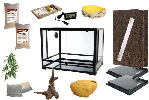 Komplettset: Für Pythons und kleinere Boas (120cm Länge) Terrarium mit Reptizoo Glas-Terrarium 120x60x60 (RK0227)
