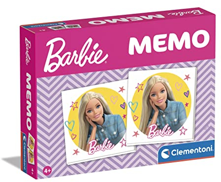 Clementoni Memo Kompakt - Barbie Memoryspiel mit 48 Teilen für Kinder ab 4 Jahren & Erwachsene, ideal als Reisespiel, 18288