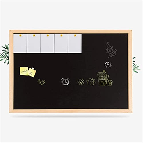 ZNULA Hängende Kreidetafel mit Zubehör Holzrahmen Magnetische Tafel Kleine Tafel Löschbare Schreibtafel für Büro Geschäft Zuhause (Farbe: Schwarz, Größe: 45 x 60 cm)