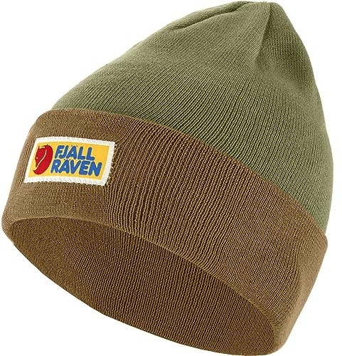 Fjallraven 78141-232-625 Vardag Classic Beanie Hat Unisex Buckwheat Brown-Laurel Green Größe OneSize