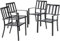 PHIVILLA 4er Set Gartenstühle Wetterfest Terrassenstühle Metall Balkonstuhl Stapelstühle mit Armlehnen für Garten und Außenbereich, Schwarz Stil 3