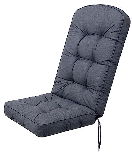 PillowPrim Gartenstuhl Auflagen - Bequeme Liegen als Sitzauflagen für Gartenmöbel - Extra Dicke Sitzauflagen - Polsterauflagen für Hochlehner - Kissen Garten im Freien - 145 x 56 x 10 - Navy blau