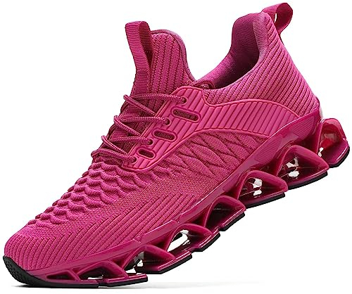 Wrezatro Damen Slip on Walking Laufschuhe Blade Tennis Casual Fashion Sneakers Komfort rutschfeste Arbeit Sport Athletic Trainer, hellviolett, 39 EU