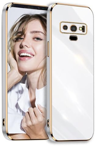 POUHYE Handyhülle für Samsung Galaxy Note 9 Hülle Original, Mädchen Galvanisierte Kameraschutz Weich TPU Silikon Schutzhülle Ultra Dünn Case Stoßfeste Hülle für Samsung Galaxy Note 9 Weiß