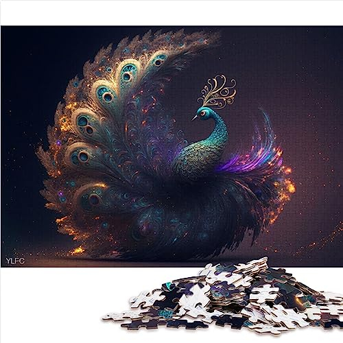Puzzle für Erwachsene, Pfau, 1000-teiliges Puzzle für Erwachsene, Holzpuzzle für Erwachsene und Familien, tolles Geschenk für Erwachsene, Größe: 50x75 cm