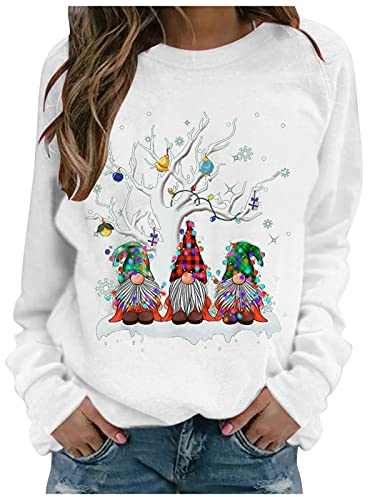 MJIQING adventskalender 2023 Frauen Sweatshirt Damen mit Kapuze Bluse Rock verlängerung weißer Pulli Damen Festliche Bluse Damen Langarmshirt Damen Pullover Baumwolle