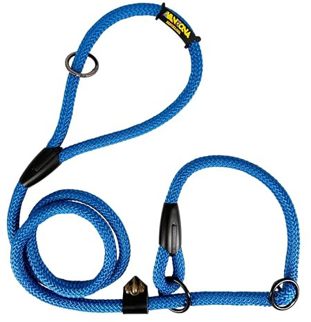 Laisse pour Chien en Corde avec Collier Matingale, Anti-Traction. 160M. Bleu