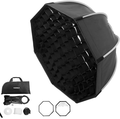Softbox Honeycomb Grid,Octagon Umbrella Photography Softbox for Yidoblo ZC-100BI,ZC-100C & ZC-150BI,etc COB Lighting w/Bowens Adapter+ for Studio, YouTube, Vlog, Live, etc