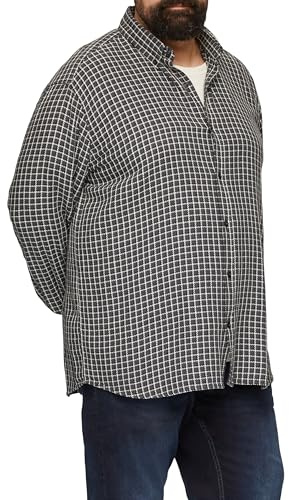 s.Oliver Herren Regular Fit: Strukturiertes Baumwollhemd mit Button-down-Kragen Hemd Langarm kariert