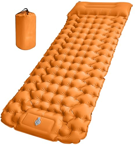 St !GIANTMAN Isomatte Selbstaufblasend Ultraleichte Camping Luftmatratze mit Eingebaute Pumpe und Kissen, Camping Matratze mit Fußpumpe und Tragetasche für Outdoor, Camping, Reisen, Wandern