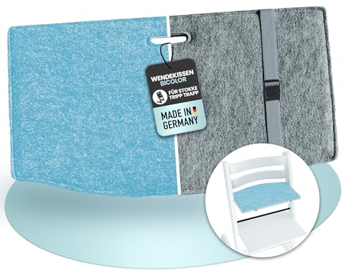 Sitzkissen Hochstuhl kompatibel mit Stokke Tripp Trapp - Made in Germany - Waschbares Hochstuhl Kissen aus upcycling rPET Filz easy and green®