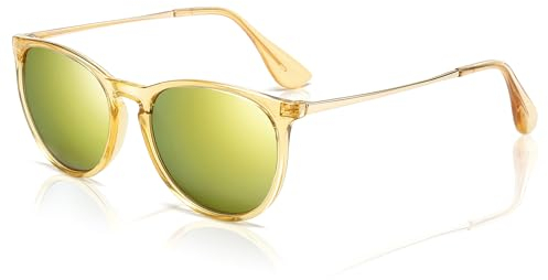 SUNGAIT Vintage Runde Damen Sonnenbrille Klassischer Retro Designer Stil Polarisiert Sonnenbrille SGT567TMHKHL DE