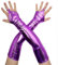 Seeksmile Fingerlose Handschuhe für Erwachsene, Unisex, glänzend, metallisch, 48,3 cm, Halloween, Party, Kostüm, Violett, Einheitsgröße