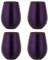 Buyer Star Juego de 4 copas de vino de acero inoxidable 304, vasos grandes de vino sin tallo de 17 onzas para exteriores, vasos de metal 100% irrompibles y sin tallo para el hogar y al aire libre