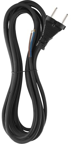 EMOS Câble de raccordement en caoutchouc 5 m, câble d'alimentation, câble de raccordement, câble de fer à repasser, câble de connexion Schuko, 2 x 1,0 mm², H05RN-F caoutchouc/néoprène, noir