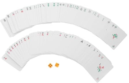 BCOATH Mahjong Karten Papier 144 Stück Handlich Leicht Bruchfest Reise Spielkarten Chinesischer Stil Outdoor Party Zuhause