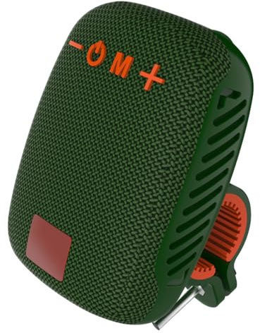 Denash Altavoz para Bicicleta, IPX5 Resistente Al Agua, Recargable por USB, Radio FM, Altavoz Portátil para Manillar con Ranura para Tarjeta de Memoria, para Ciclismo (Verde Oscuro)