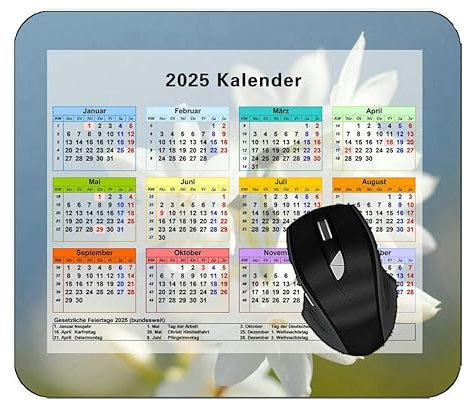 YENDOSTEEN 2025 Kalender-Mauspad,rechteckig,Gaming-Mauspads,Narzissen Blume Hintergrund Büro Desktop Quadratisch Anti-Rutsch Mauspad #1933