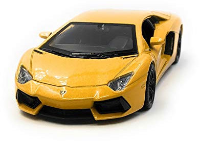 Onwomania Modellauto Aventador Sportwagen Gelb Auto Maßstab 1:34-39 (lizensiert)