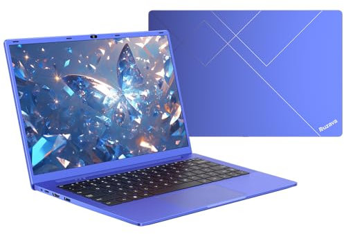 Ordenador Portátil 14 Pulgadas Celeron N5095 Upto 2,9 GHz Portatiles 8GB RAM 256GB SSD TF 1TB LPDDR4 Win11 5G WiFi 1920*1080 FHD Widevine L1 Laptop Película Protectora Español - Violeta Cuerpo Metal