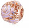 Rose Gold Purple Rose Flower Charm Bead Genuine 925 Sterling Silver Compatible With Pandora Bracelet