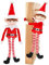 Spetebo Plüsch Weihnachtself mit Kletthänden 40 cm - 2er Set - Elf Figur mit Langen Armen und Beinen - Weihnachtspuppe Wichtel Kobold Kuschelfigur zum Hängen