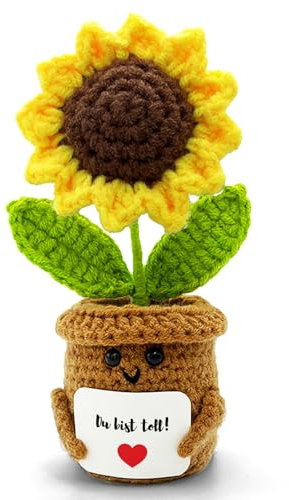 Tu es un excellent cadeau de courage - Potate positive de potate - Tournesols crochetés - Porte-bonheur - Bonne chance - Anti-stress - Bon rétablissement - Cadeaux de motivation pour femmes, hommes