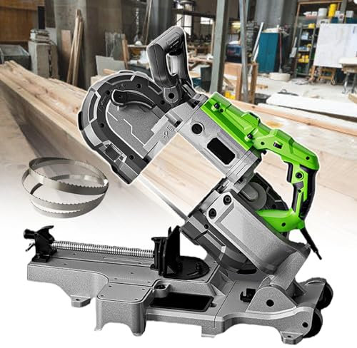 Workshop-Grade Band Saw | 1100 W Heavy-Duty Cutting for Steel, Wood & Meat | 6-Speed Control | 4.7 Depth | LED Illumination | Portable with Removable Base