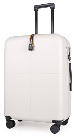 JLY Reisekoffer M 68cm – 100% Covestro Polycarbonat Hartschale, Reißverschlussfrei, TSA Schloss, Leicht & Robust, Ultraleise Doppelrollen, Alabaster Weiß