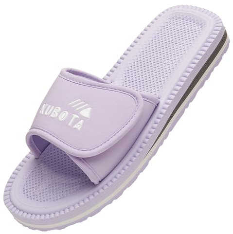 Kubota Badelatschen mit Klettverschluss für Herren & Damen | Verstellbarer starker Gürtel, bequeme EVA-Sohle, hoher Spann, 170g leicht, langlebig, Strand, Sauna, Haus, Fitnessstudio