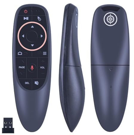 CLVIZCXOM 2.4G Air Mouse Sprachfernbedienung mit Tastatur für TV Box | Mit Sprachfunktion, kompatibel mit Android TV Box PC Laptop Präsentation, drahtlos & kompakt